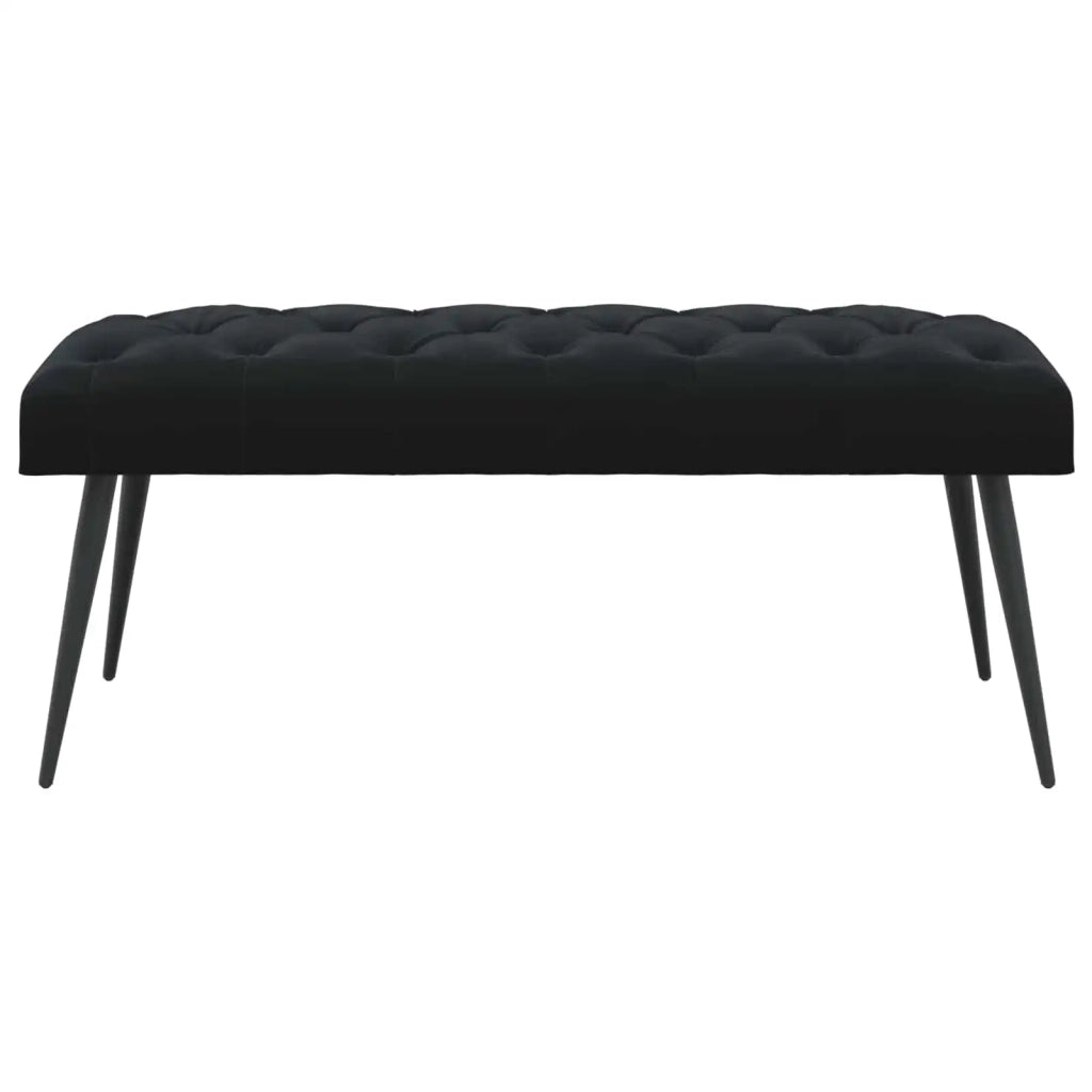 Panchina con bottoni imbottiti Nero 110 x 40 x 46 cm Velluto 42038577