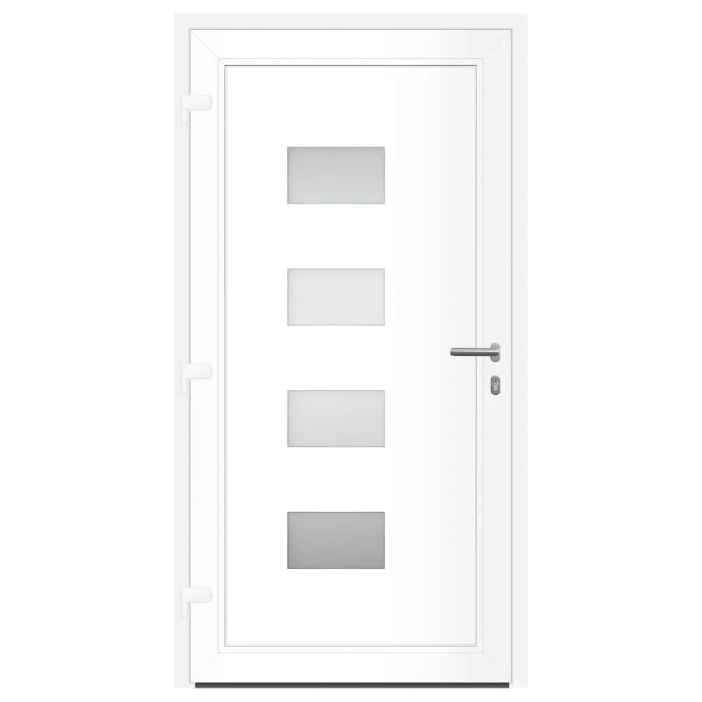 Porta Ingresso Bianca 110x210 cm in Alluminio e PVC 3157067