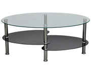 Tavolino da caffè di design in vetro nero per soggiorno/sala da pranzo 90 x 45 cm 0902002