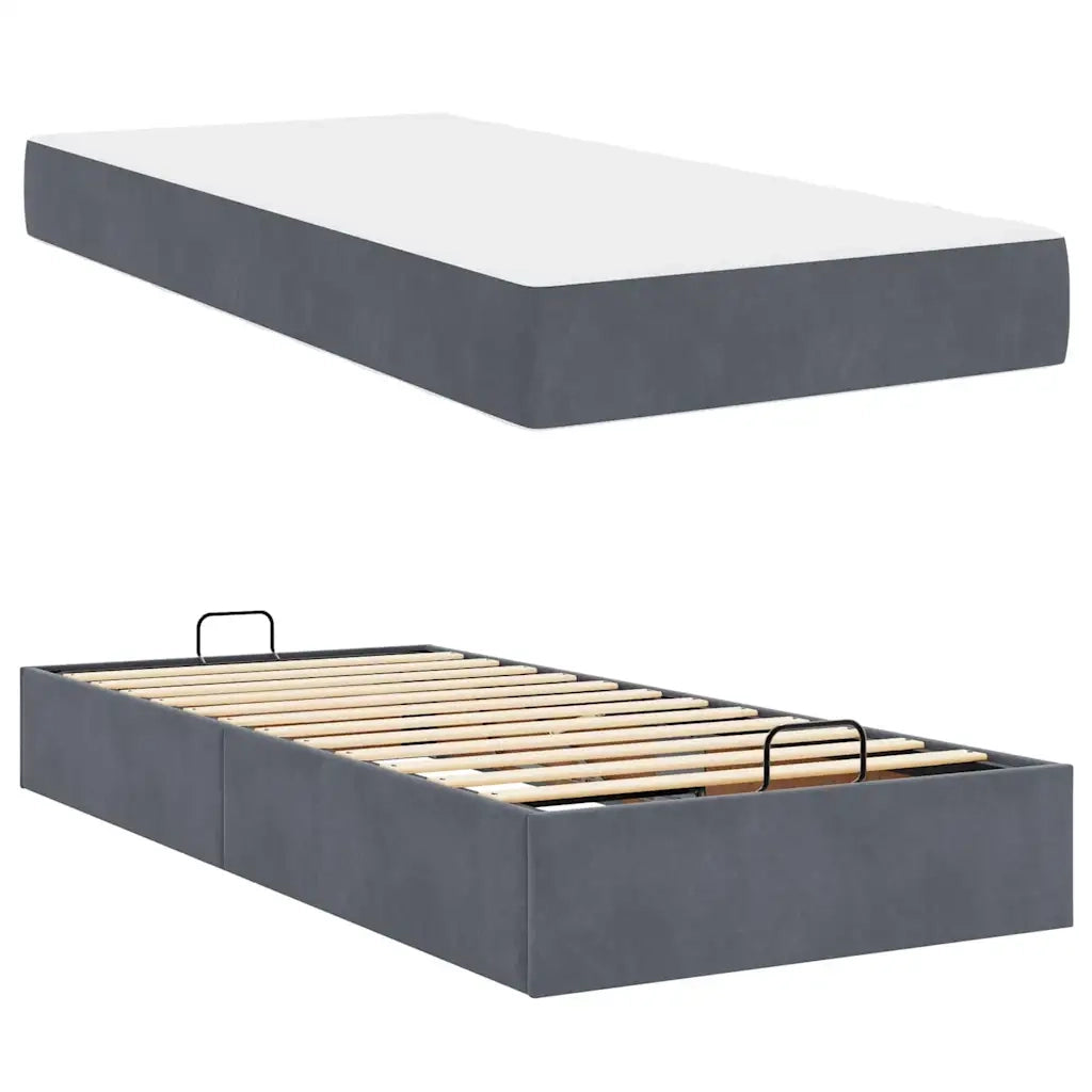vidaXL Struttura del letto Grigio scuro 90 x 200 cm Velluto