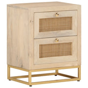 Comodino 40x30x50 cm in Legno Massello di Mango e Ferrocod mxl 115607