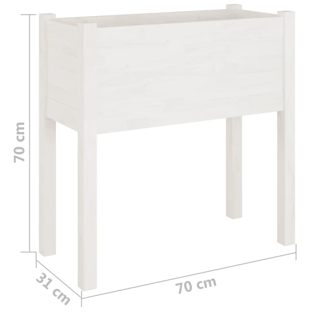 2 pz Fioriere | Cassetta per fiori | Vaso da Giardino Bianche 70x31x70 cm in Legno di Pino