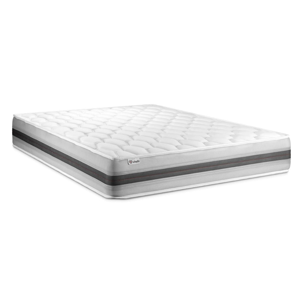 Pacchetto letto completo - Materasso 160x200cm + Box spring con doghe (in kit) + 2 cuscini + Piumino - Vitalspring Recover