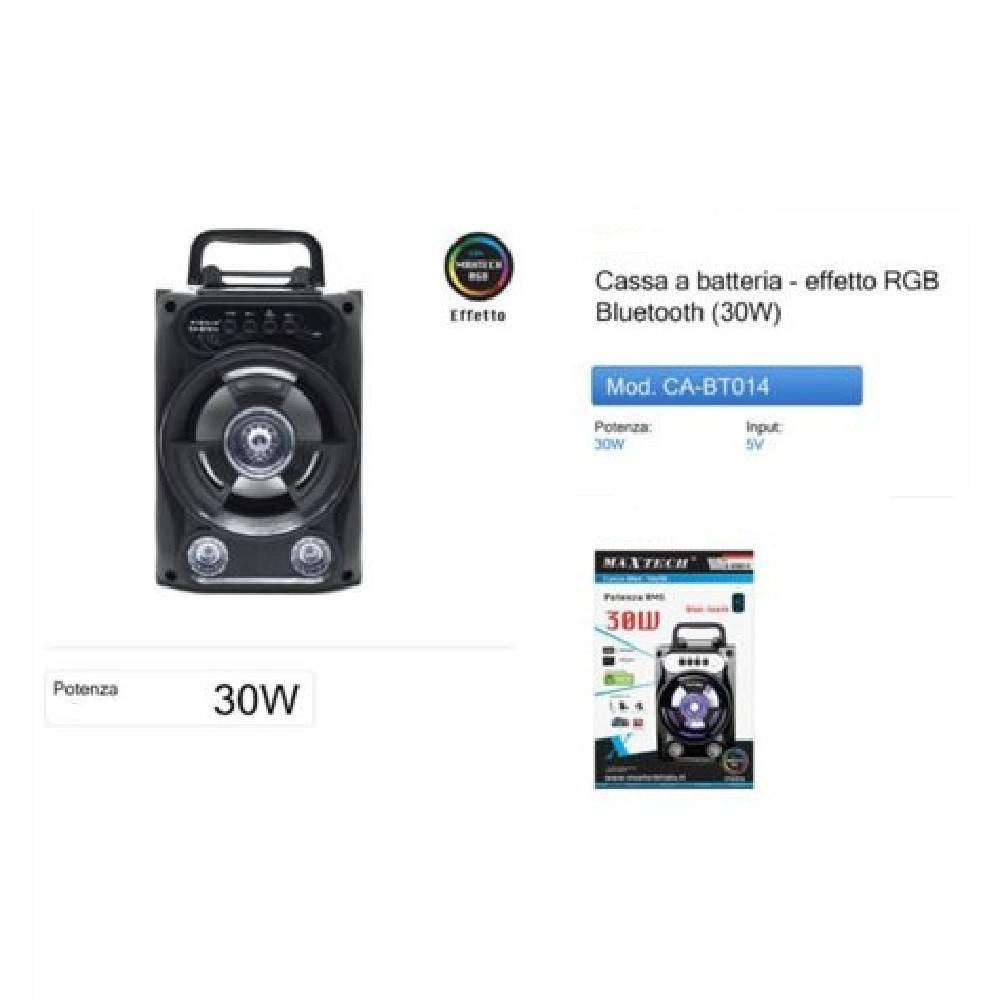 Trade Shop - Cassa Portatile Altoparlante Bluetooth Speaker Luci Rgb A Batteria 30w Ca-bt014 -