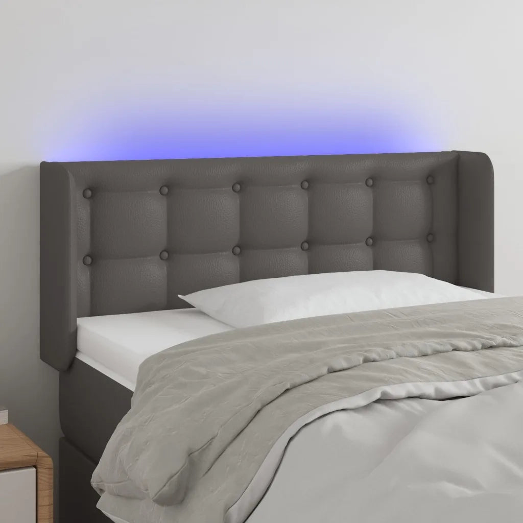 Testiera a LED-Testata con LED Grigio 93x16x78/88 cm in Similpelle 967570