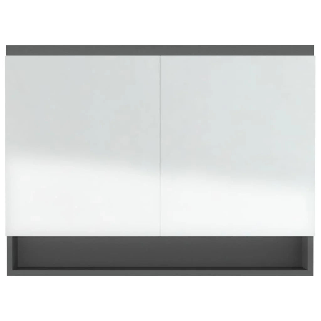 Mobiletto specchio da bagno 80 x 15 x 60 cm grigio MDF 02_0006711