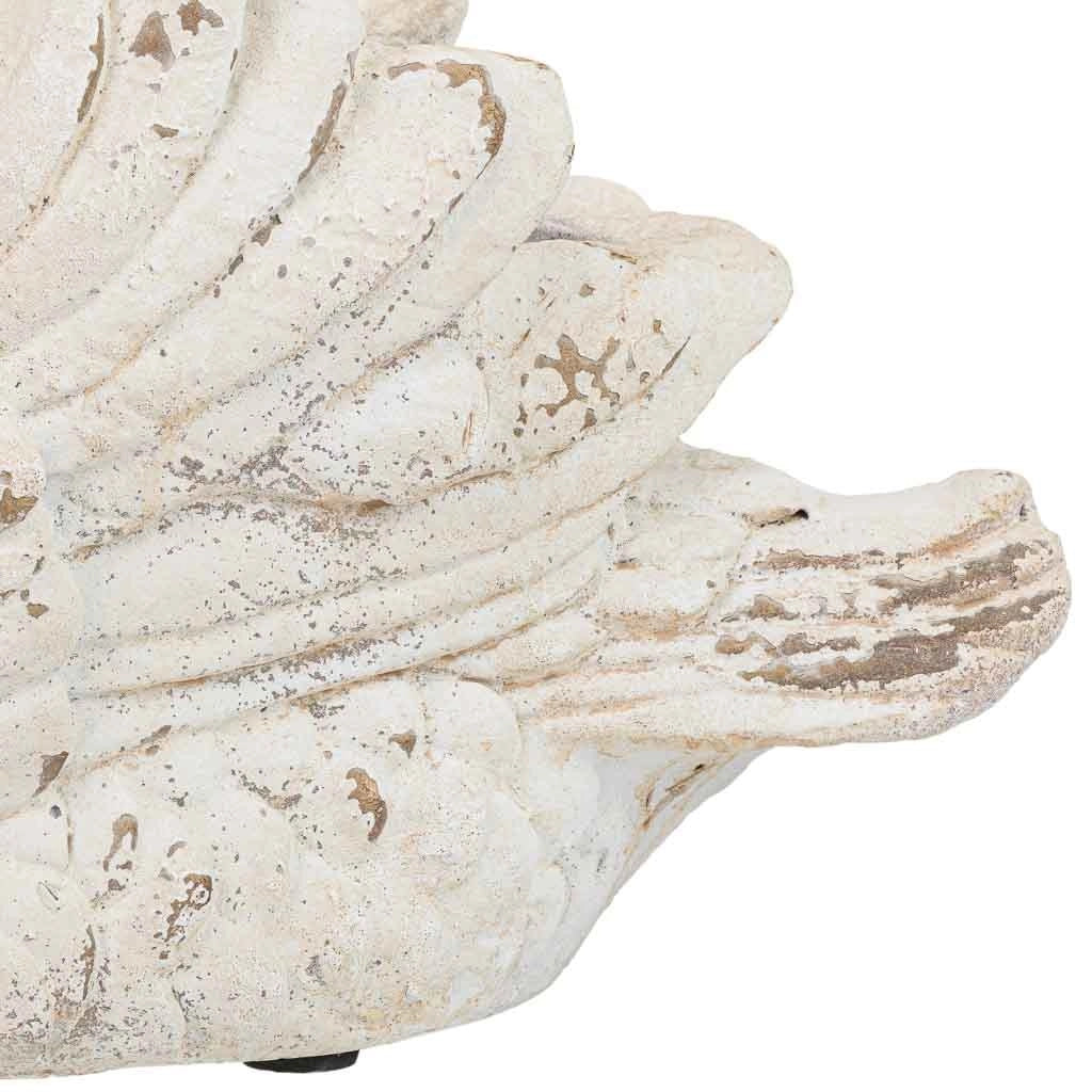 Vaso in resina bianca a forma di cigno, 43,5x21,5x34 cm