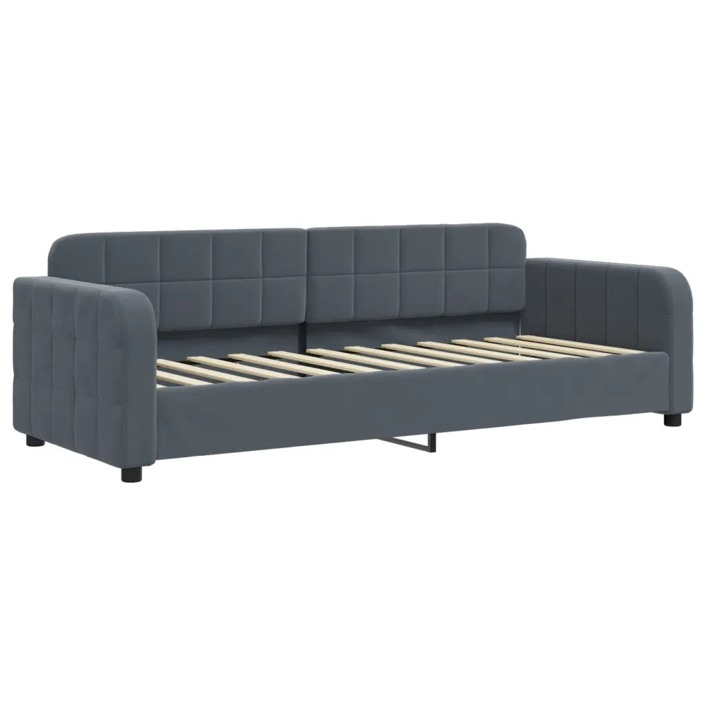 Divano letto | Sof¨¤ letto | Letto singolo con Materasso Grigio Scuro 80x200 cm in Velluto