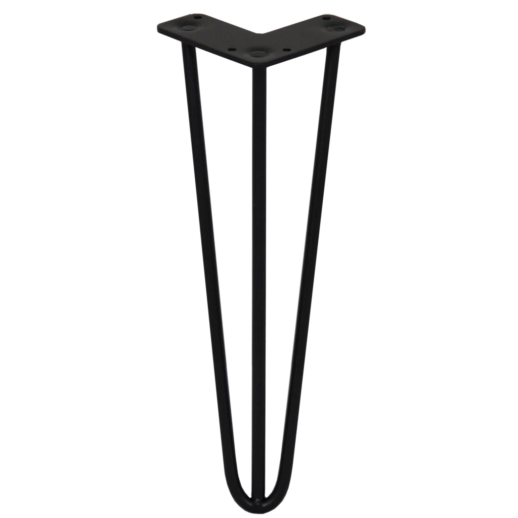 4 Gambe per Tavolo a Forcina SkiSki Legs 35,5cm Acciaio Nero 3 Rebbi 10mm