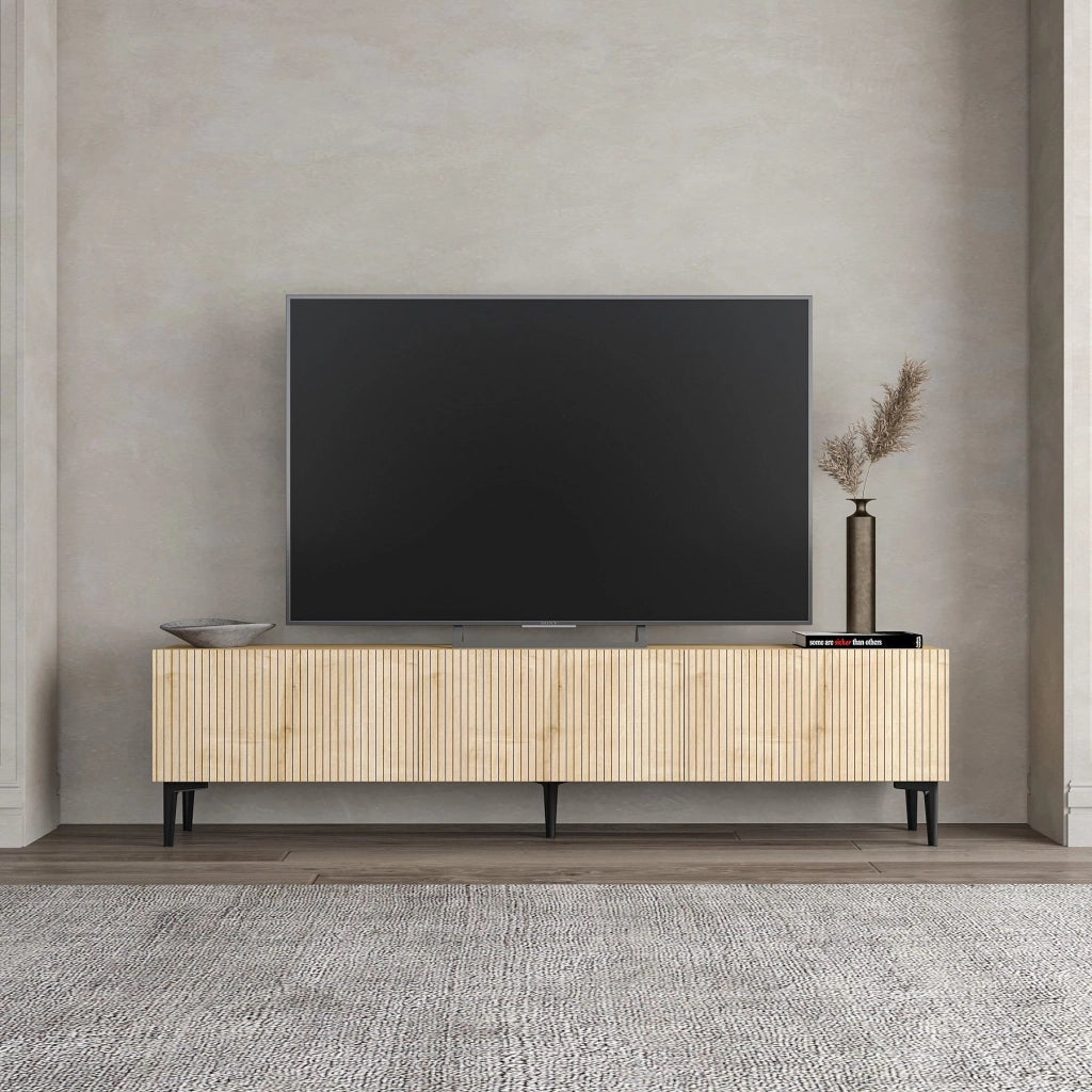 Porta TV in legno "Oscar" - 180 x 31 x 45 cm - Marrone chiaro