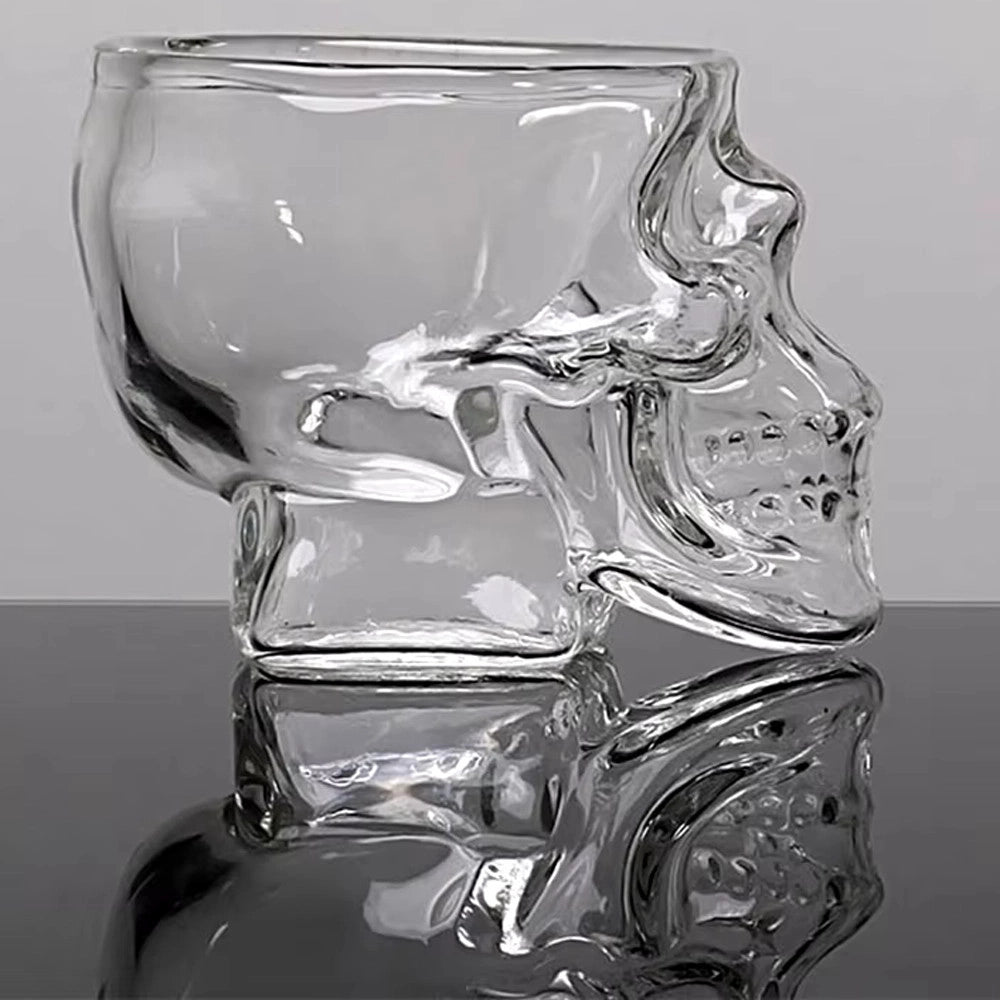 Trade Shop - Mini Bicchiere In Vetro A Forma Di Teschio Per Shot Cichhetto Alcolici Barman -