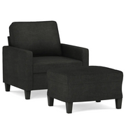 Poltrona | Sedia Relax con Poggiapiedi Nero 60 cm in Tessuto