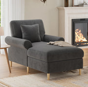 Poltrona relax reclinabile in velluto grigio; 133x87x90 cm; 1 posto