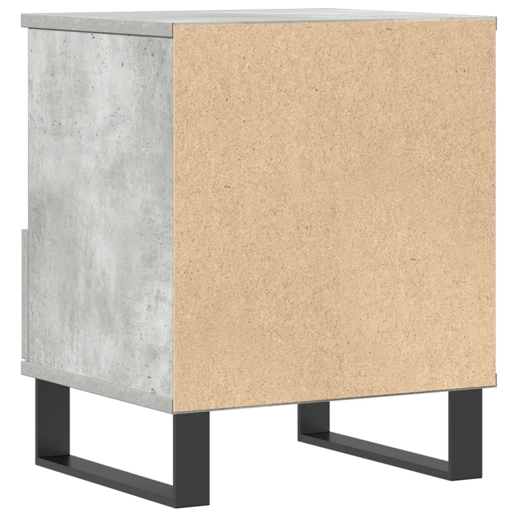 Comodini 2pz-Set di 2 Tavolino da notte Grigio Cemento 40x35x50 cm in Legno Multistrato 611744