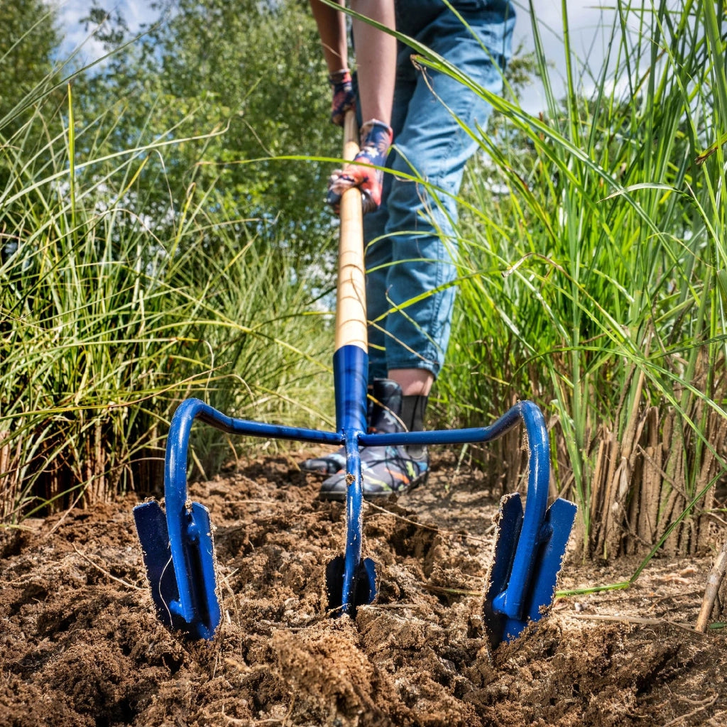 KADAX Coltivatore manuale per terreno, allentatore per giardino, 170 cm, artigli robusti