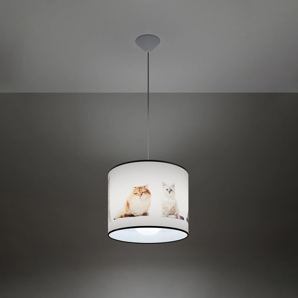 Lampada sospensione bambini gatti Ø30 E27 15W Pure Lume