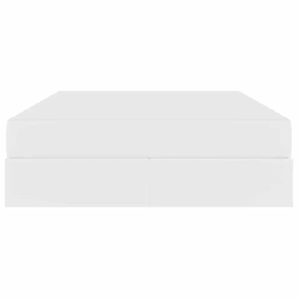 Letto con contenitore e materasso 2 pcs Bianco Pelle 3399609
