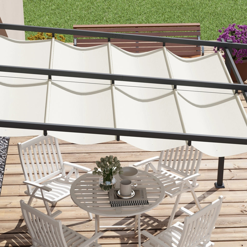 Gazebo pergola antivento 3 x 3 m con tetto regolabile colore crema perfetto per giardino e terrazzo