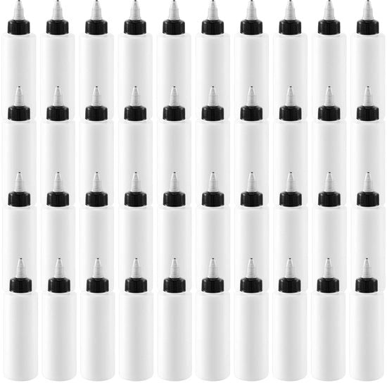 Set di flaconi a compressione 40 pezzi - 4 oz/120 ml - Plastica - Boccia applicatrice con beccuccio - Leggero e duraturo - Squeeze Flessen