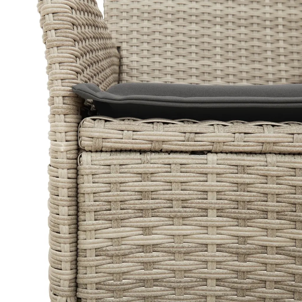 Sedie da Giardino con Cuscini 2 pz Grigio Chiaro in Polyrattan 368114