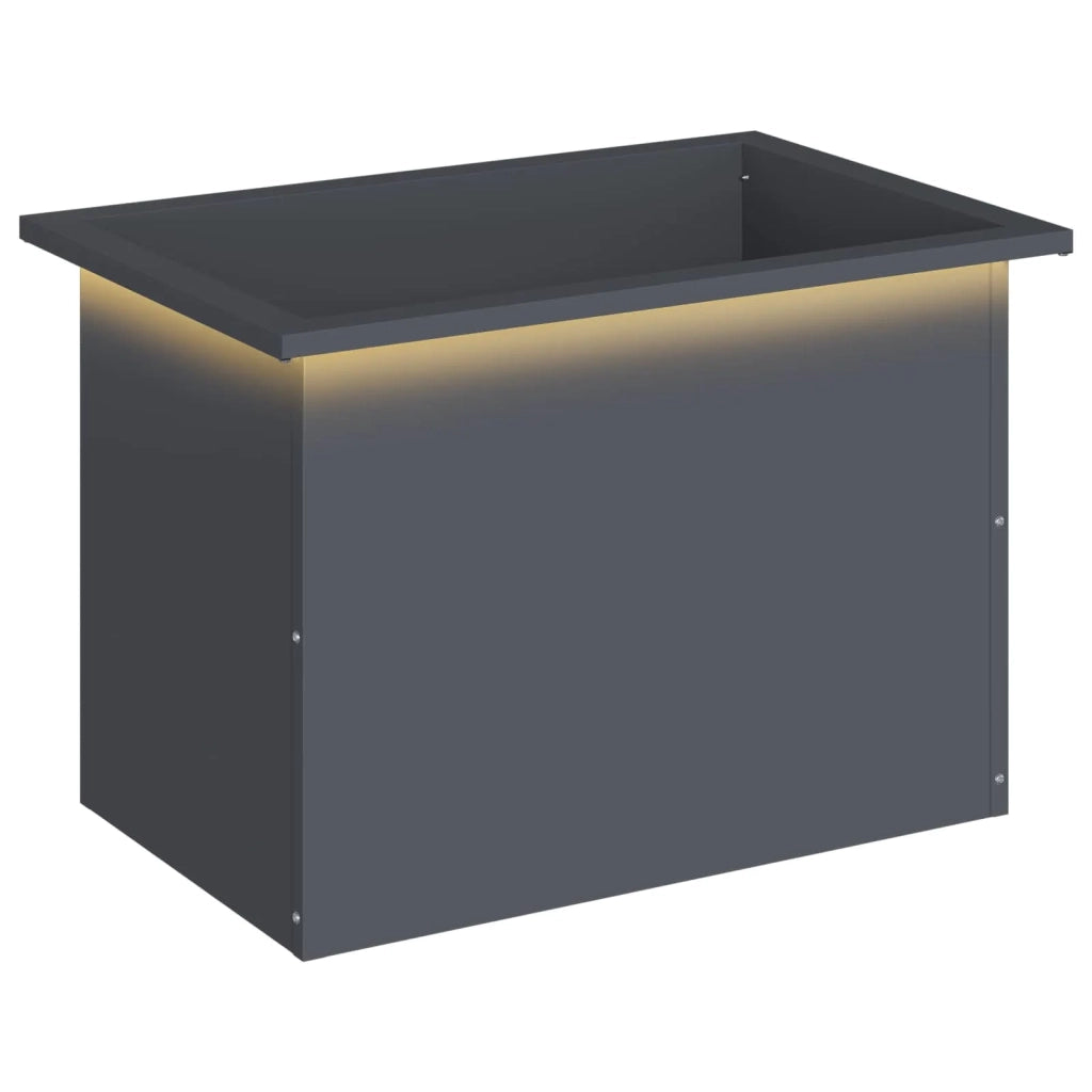 Fioriera da giardino con LED Antracite 40 x 60 x 40 cm Acciaio 8008144