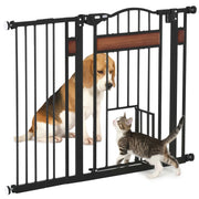 Cancelletto per Cani di Taglia Media e Piccola con Chiusura Automatica, 74-105x76.2 cm, Nero