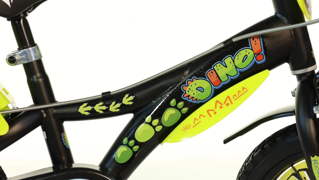 DINOSAUR 16", bicicletta per bambini, adatta a bambini tra i 5 e i 7 anni, per altezza tra 105 e 135 cm, con campanello