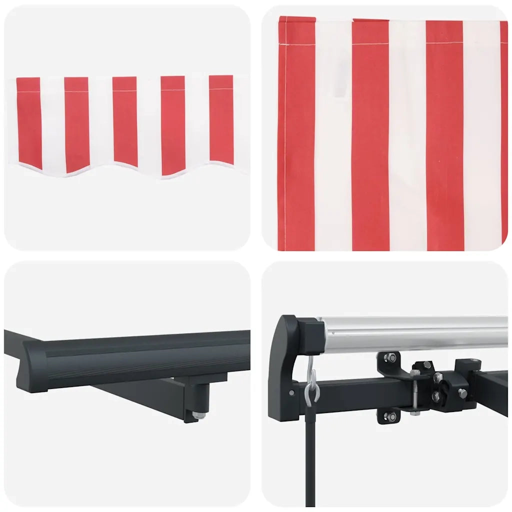 vidaXL Tenda Retrattile Rosso e Bianco 250 x 200 cm