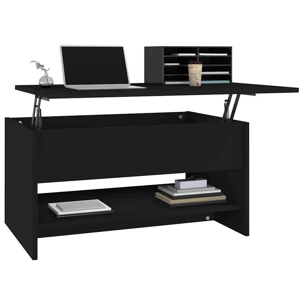 Tavolino da Salotto Nero 80x50x40 cm in Legno Multistrato 809657