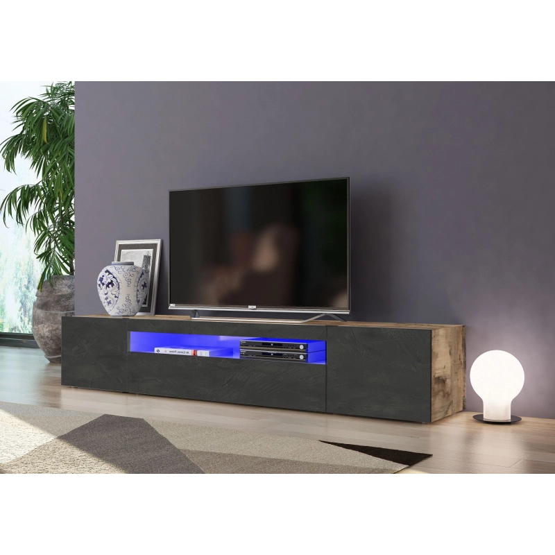 Mobile Porta TV Daiquiri – 200cm – Acero Pereira e Ardesia