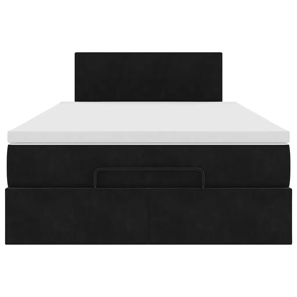 vidaXL Pouf Letto con Materasso Nero 120x190 cm Velluto