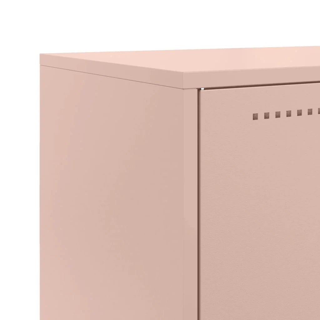 Credenza cassettiera armadio mobile contenitore organizer per cucina soggiorno salotto 68,5 x 38,5 x 107 cm acciaio rosa 02_0036209