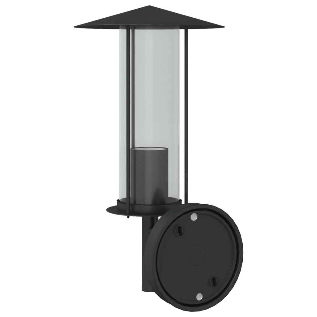 Applique da esterno 17,5 x 17,5 x 33 cm resistente alle intemperie design moderno acciaio inox nero 02_0056565