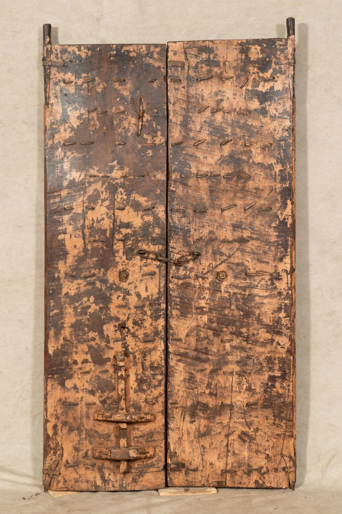 Biscottini Porta portone in legno massello e ferro da interno o da esterno vecchia e antica medievale scorrevole