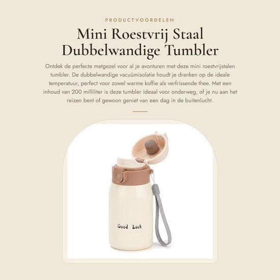 Tumbler a doppia parete in acciaio inossidabile - 200ML - Bevande termiche portatile - Incluso coperchio - Disegno fiori