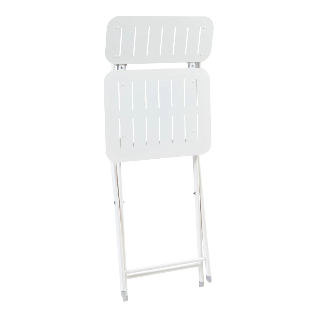 Set di 2 sedie pieghevoli da esterno per giardino campeggio e patio acciaio bianco 03_0009650