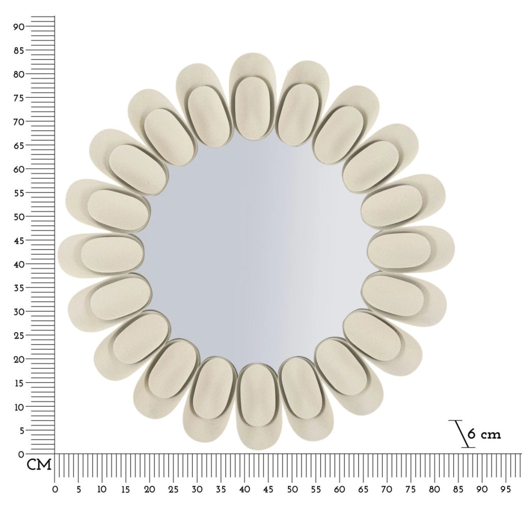 Specchio con Cornice VKH781, Beige, Metallo, 85x85x6 cm