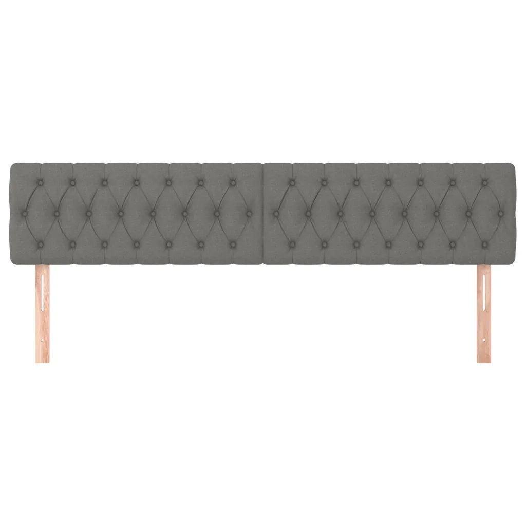 Testiere 2 pz Grigio Scuro 100x7x78/88 cm in Tessuto