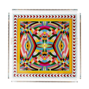 VUOTATASCHE DECOR IN CRISTALLO ACRILICO DECORATO DISEGNO RAINBOW