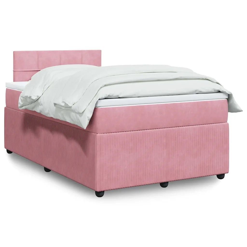 Giroletto a Molle con Materasso Rosa 120x200 cm in Velluto 3287715