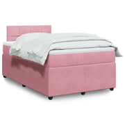 Giroletto a Molle con Materasso Rosa 120x200 cm in Velluto 3287715