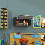 ARMADIO A PARETE IN METALLO CON SERRATURA 47 x 86 x 16,5 cm Nero/Grigio
