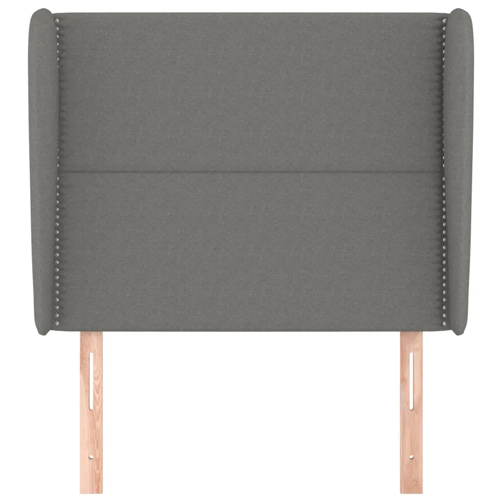 Testiera ad Orecchio Grigio Scuro 93x23x118/128 cm in Tessuto