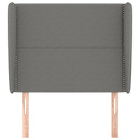 Testiera ad Orecchio Grigio Scuro 93x23x118/128 cm in Tessuto