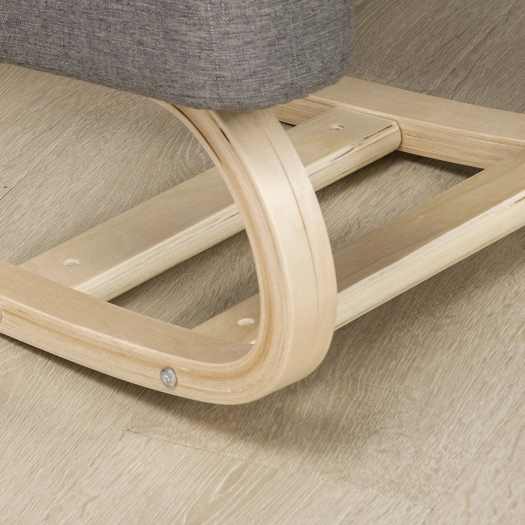 Sedia Ergonomica con Inginocchiatoio 51x69x58 cm in Betulla e Poliestere Grigia