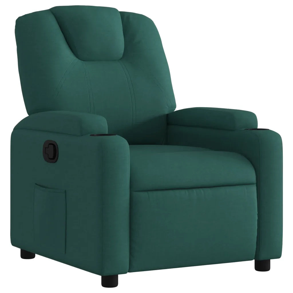 Divano Sedia-Poltrona Reclinabile in Tessuto Verde Scuro 312908