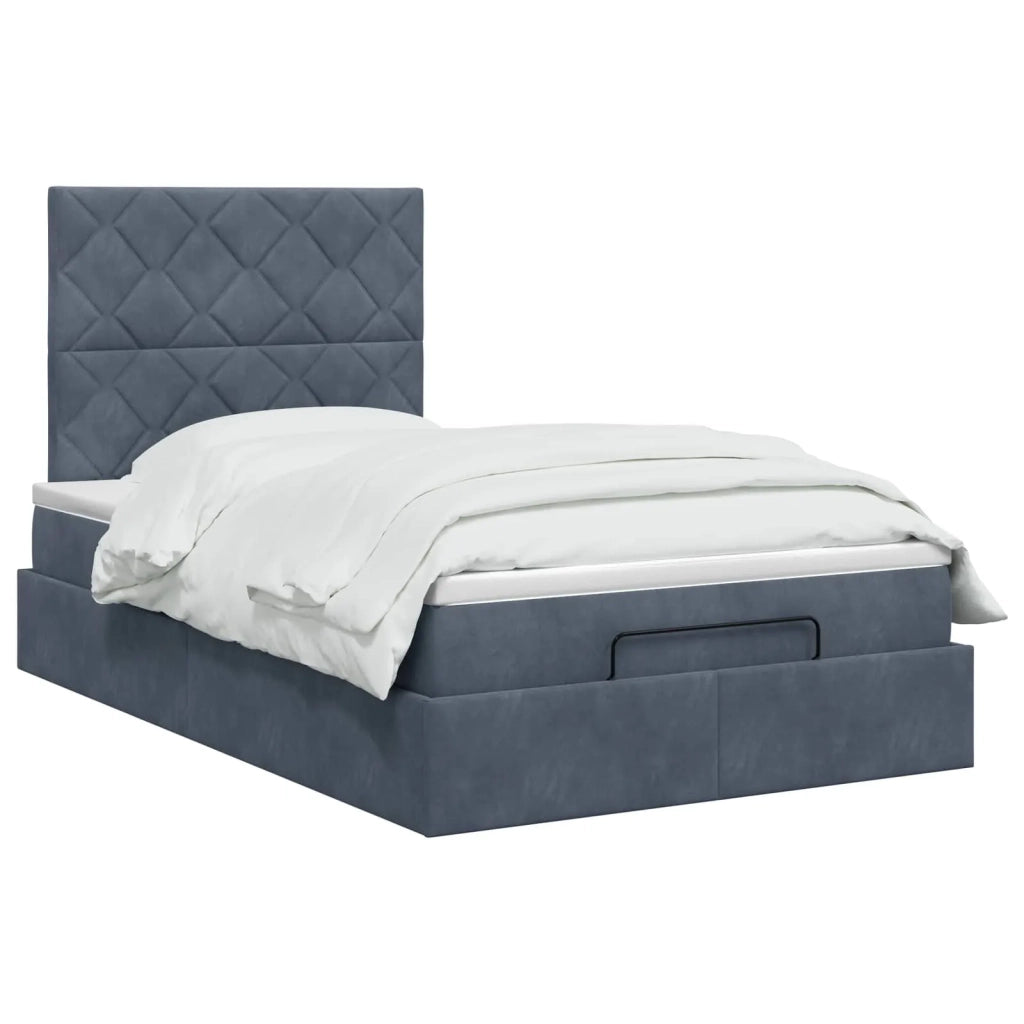 Letto ottomano con materasso Grigio Scuro 120 x 200 cm Velluto 3457786