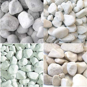 Ciottoli bianco pietre naturali decorazione giardini aiuole viali 25/40 kg 25