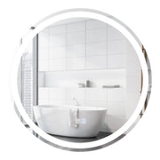 Specchio LED rotondo da bagno a parete, Specchio impermeabile con luminosit¨¤ e temperatura del colore regolabili
