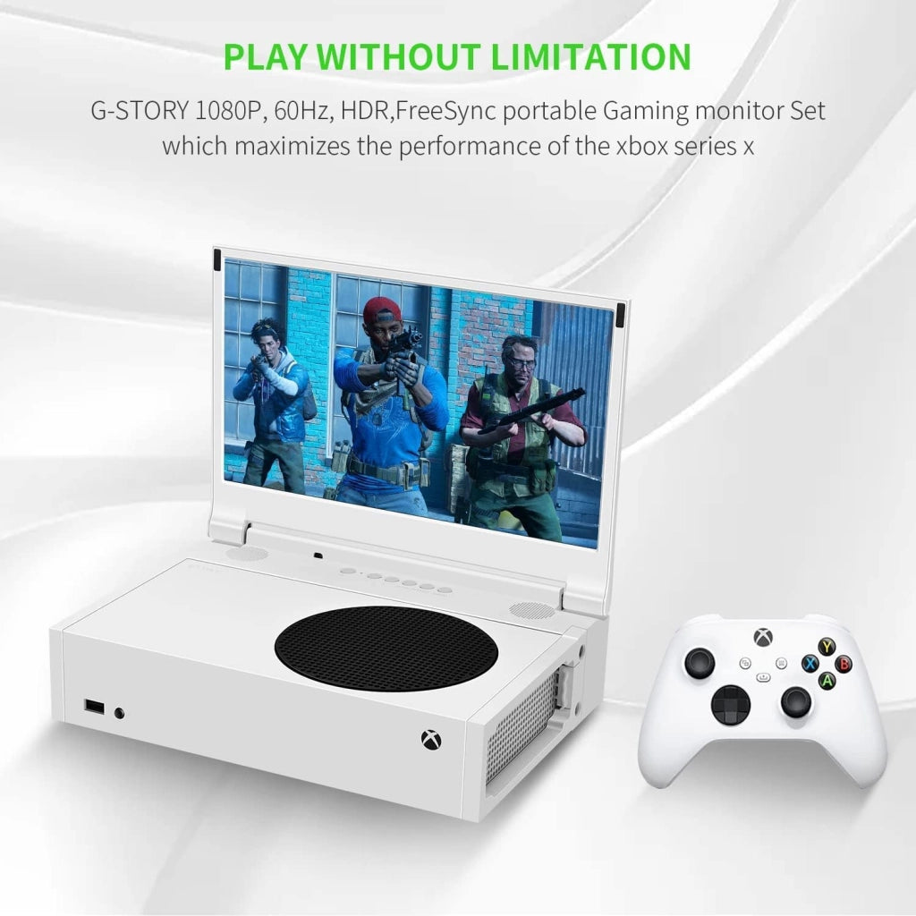 12,5” Monitor per Xbox Series S, Monitor Portatile FHD 1080P per Xbox Series S, Schermo IPS per Xbox Series S con Doppi Altoparlanti, HDMI, HDR, FreeSync, Modalità Gioco